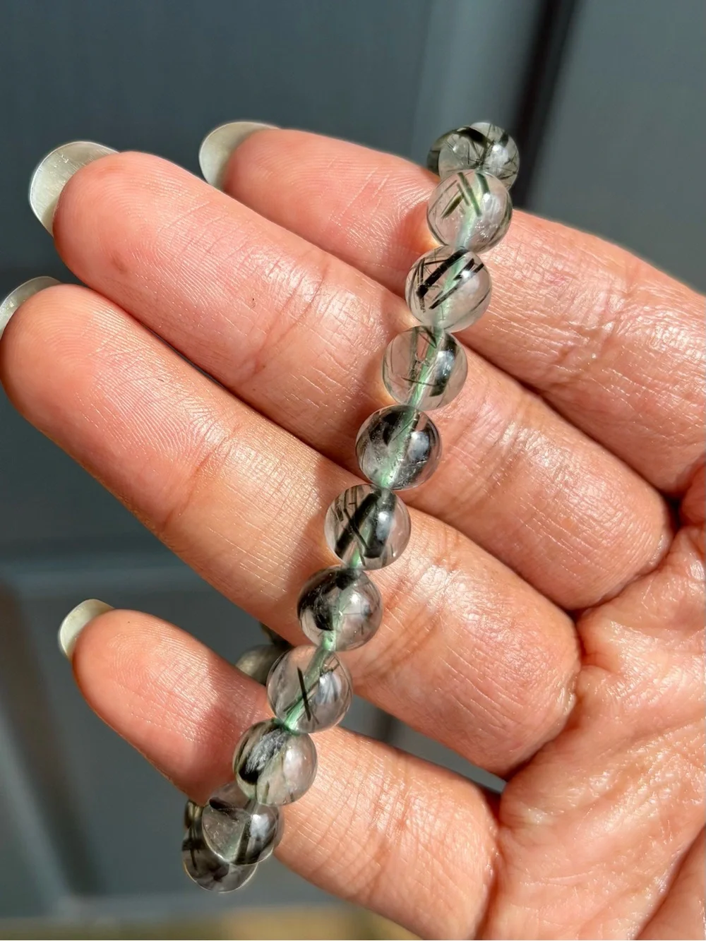 HQ Green Rutile in Quartz Crystal Bracelet